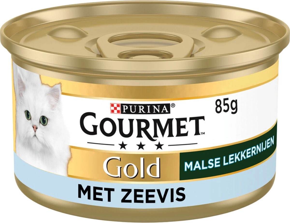 Gourmet Gold Malse Lekkernijen - Kattenvoer Natvoer – Met Zeevis – 24 X 85 Gr 1 Gourmet Gold Malse Lekkernijen - Kattenvoer Natvoer – Met Zeevis – 24 X 85 Gr