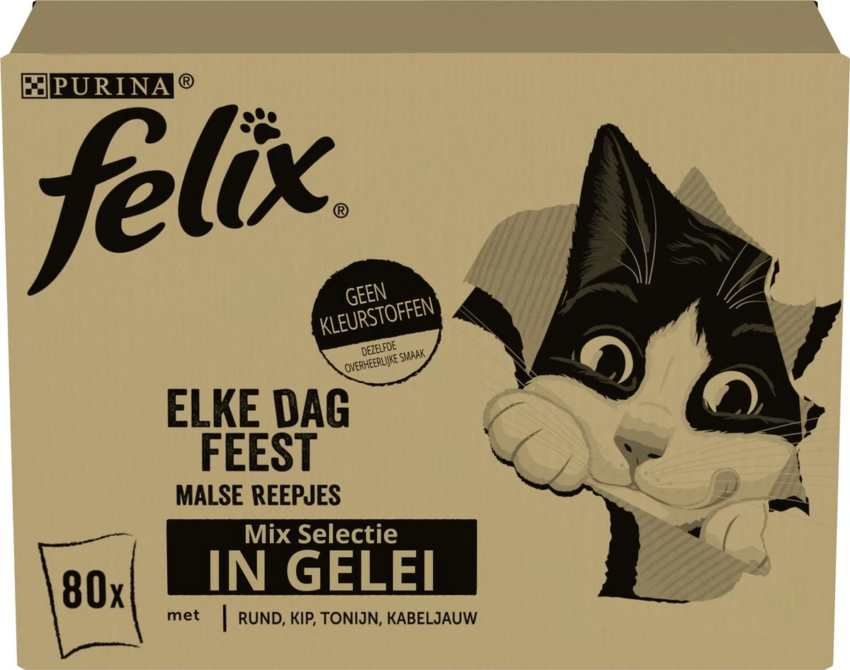 Felix Elke Dag Feest Mix Selectie In Gelei - Katten Natvoer - 80 X 85g 8 Felix Elke Dag Feest Mix Selectie In Gelei - Katten Natvoer - 80 X 85g - Image 8