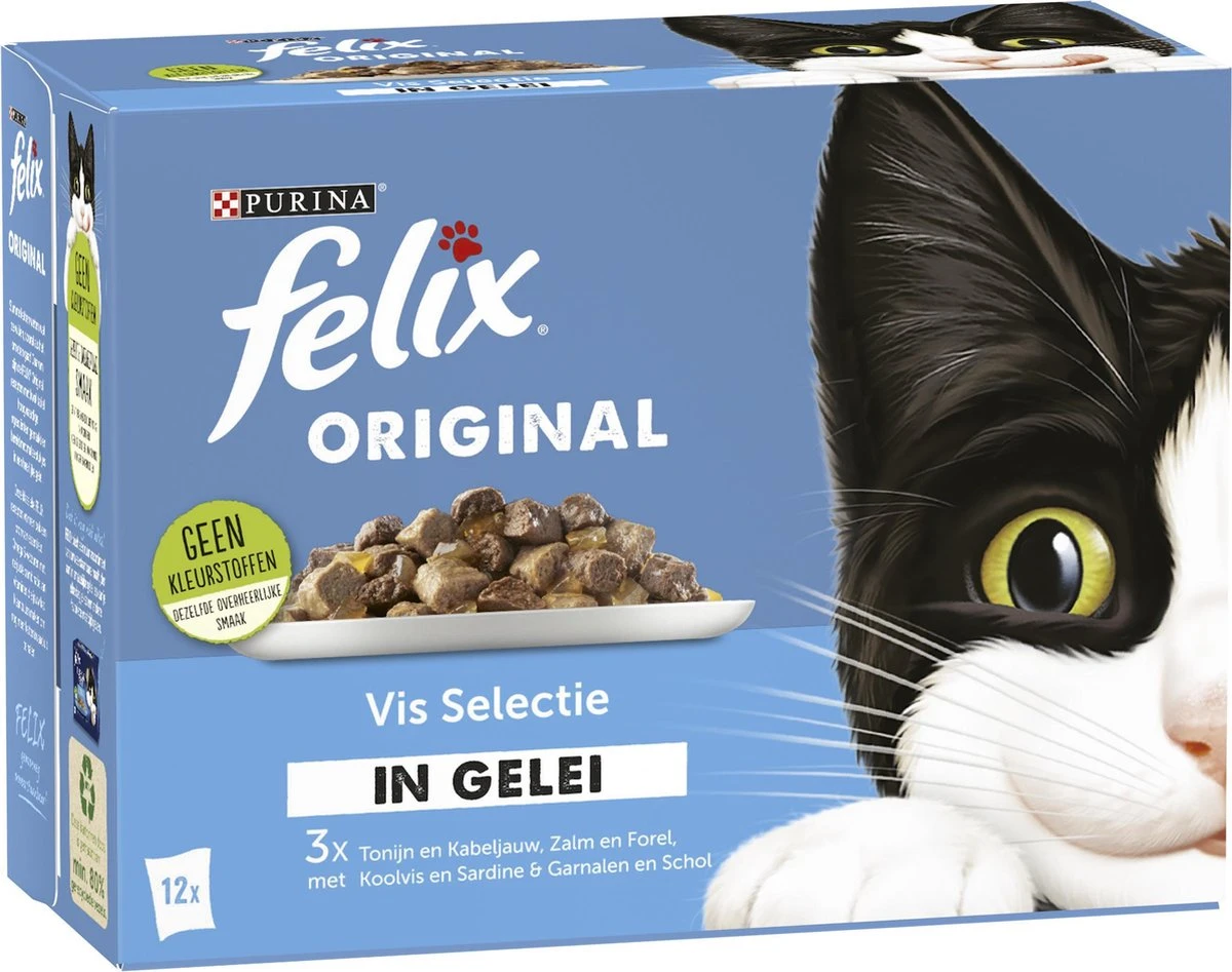 Felix Original Vis Selectie In Gelei - Katten Natvoer - 4 X 12 X 85gr 2 Felix Original Vis Selectie In Gelei - Katten Natvoer - 4 X 12 X 85gr - Image 2