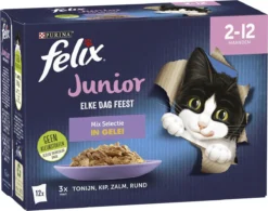 Felix Elke Dag Feest Mix Selectie In Gelei Junior - Katten Droogvoer - 48 X 85g -Merkloos Verkoop 1200x947 4
