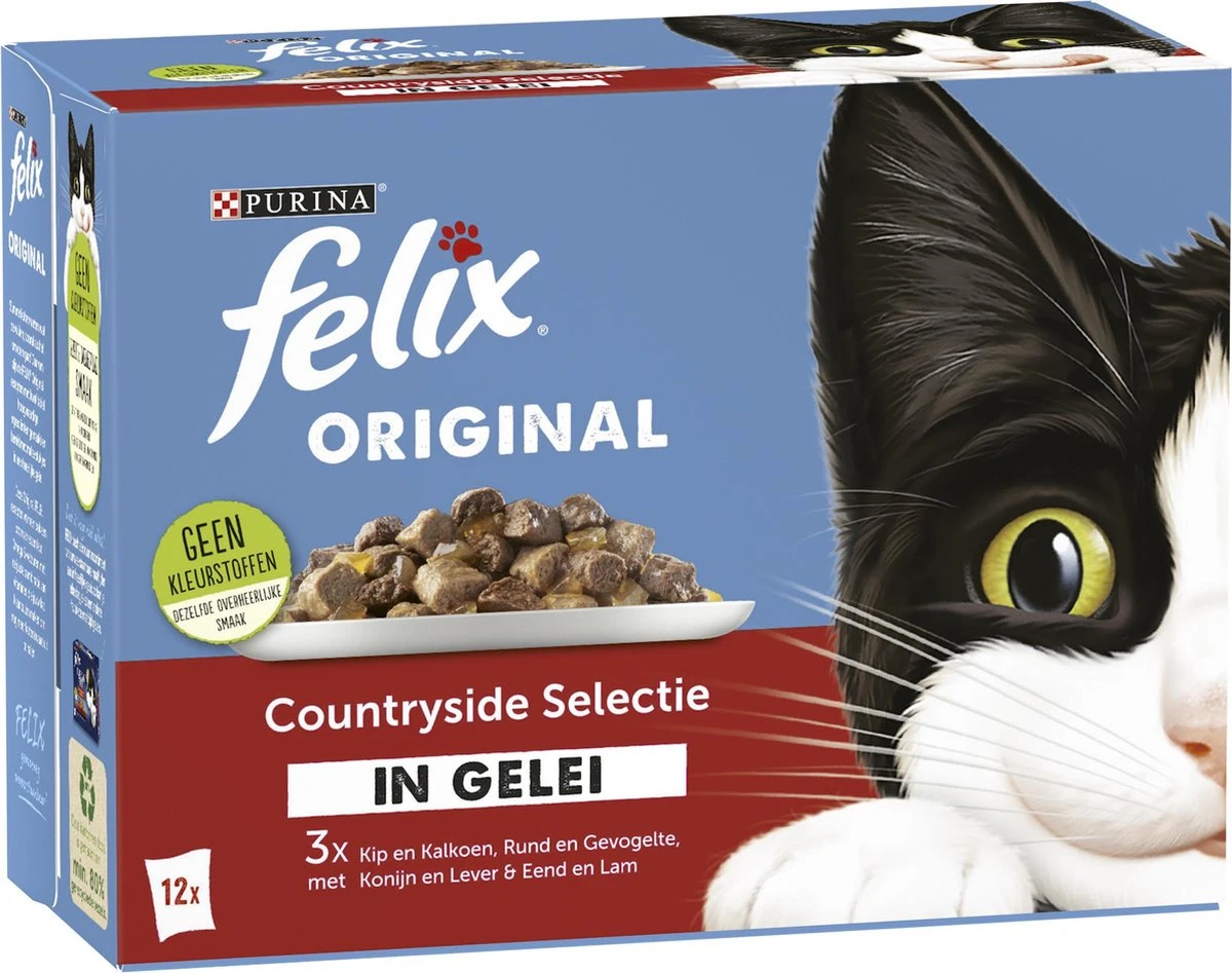 Felix Original Countryside Selectie In Gelei - Katten Natvoer - 4 X 12 X 85gr 2 Felix Original Countryside Selectie In Gelei - Katten Natvoer - 4 X 12 X 85gr - Image 2