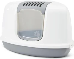 Savic Hoek Kattenbak Nestor Grijs / Wit - 58.5X45.5X40 CM