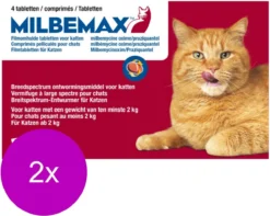 Milbemax Kat Rund - Anti Wormenmiddel - 2 X 4 Tab 2 Tot 12 Kg