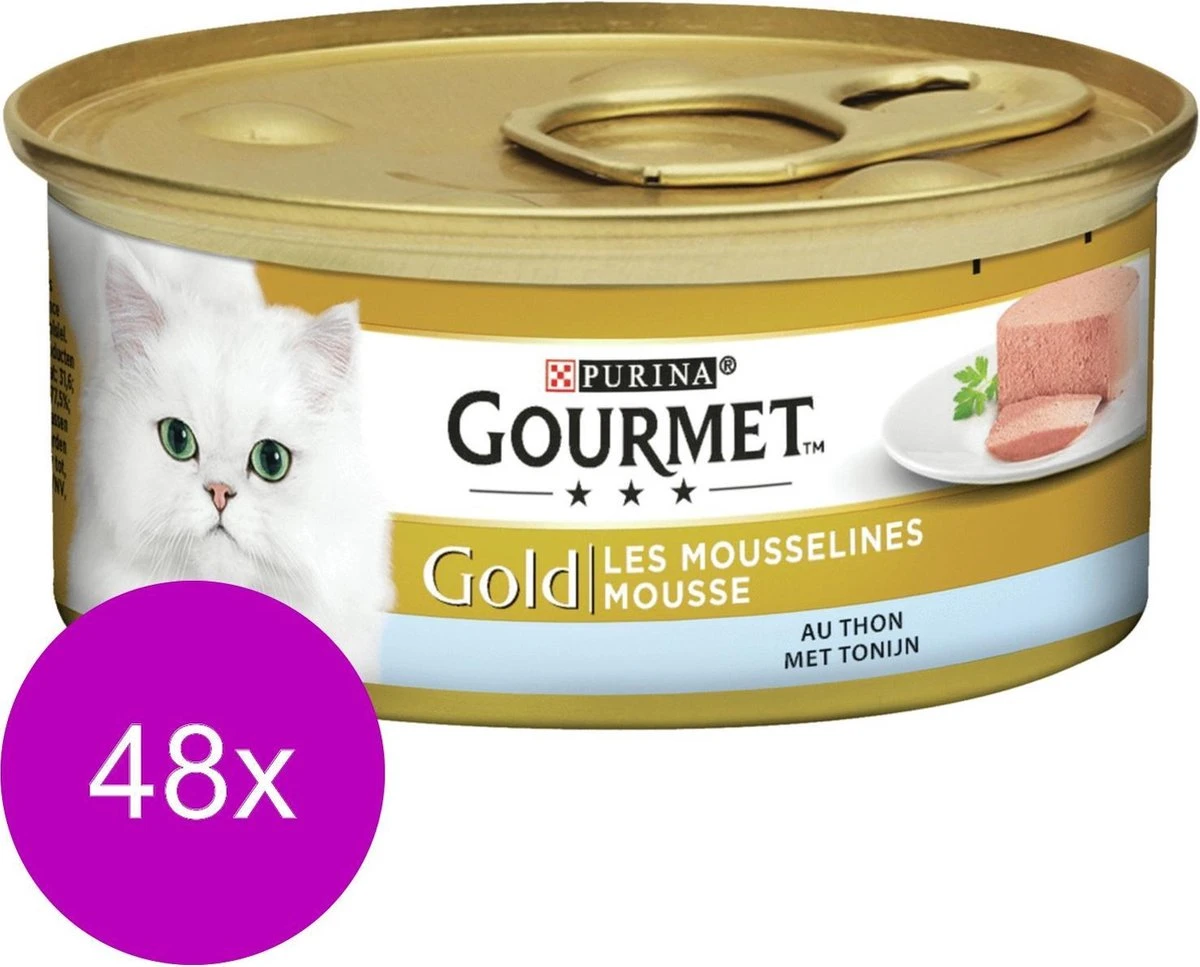 Gourmet Gold Mousse 85 G - Kattenvoer - 48 X Tonijn 1 Gourmet Gold Mousse 85 G - Kattenvoer - 48 X Tonijn