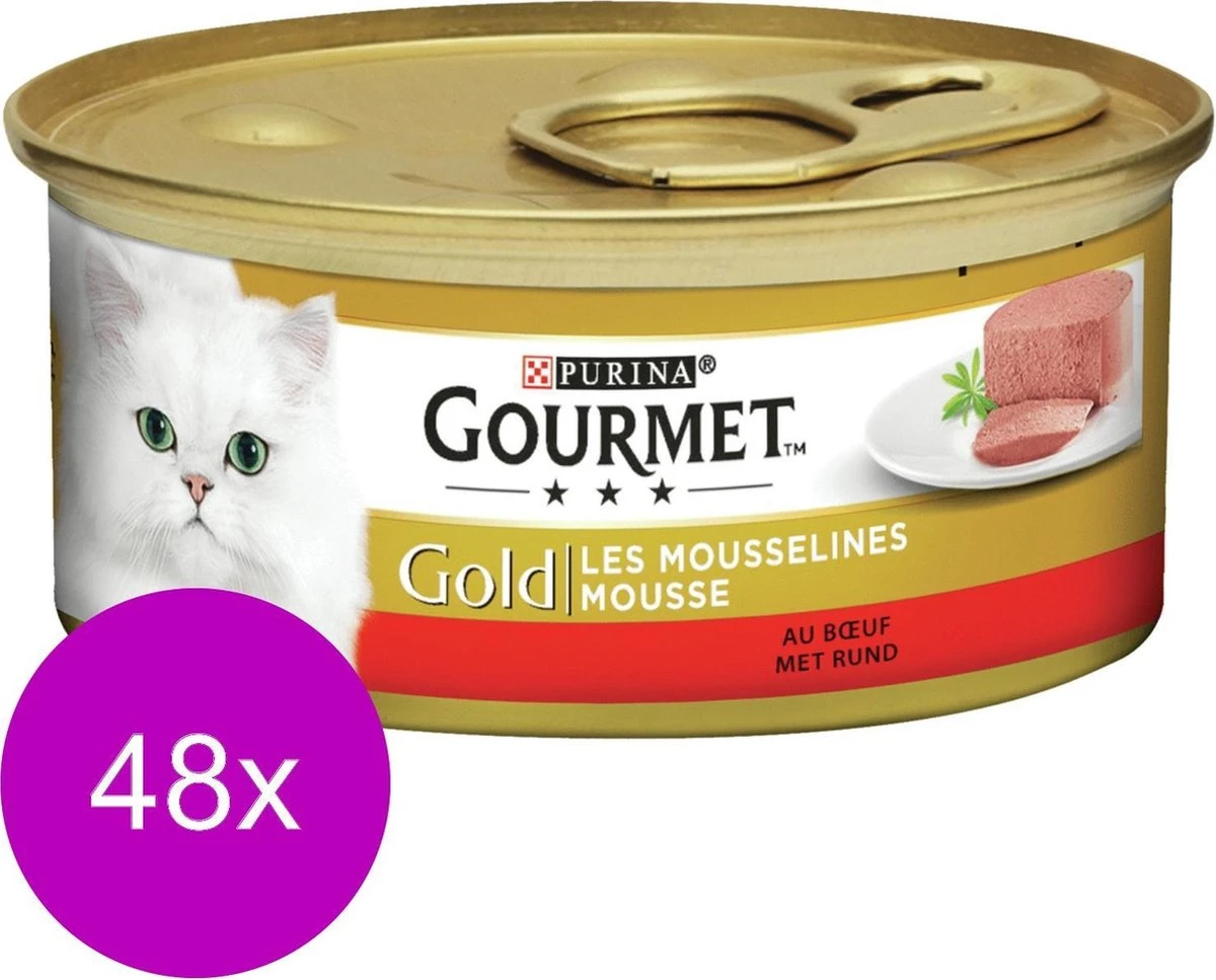 Merkloos Gourmet Gold Mousse 85 G - Kattenvoer - 48 X Rund 1 Merkloos Gourmet Gold Mousse 85 G - Kattenvoer - 48 X Rund