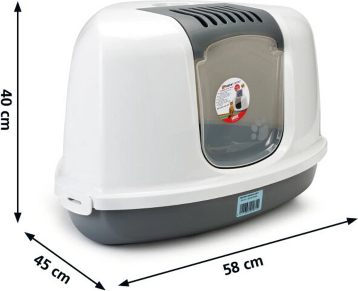 Savic Hoek Kattenbak Nestor Grijs / Wit - 58.5X45.5X40 CM 2 Savic Hoek Kattenbak Nestor Grijs / Wit - 58.5X45.5X40 CM - Image 2