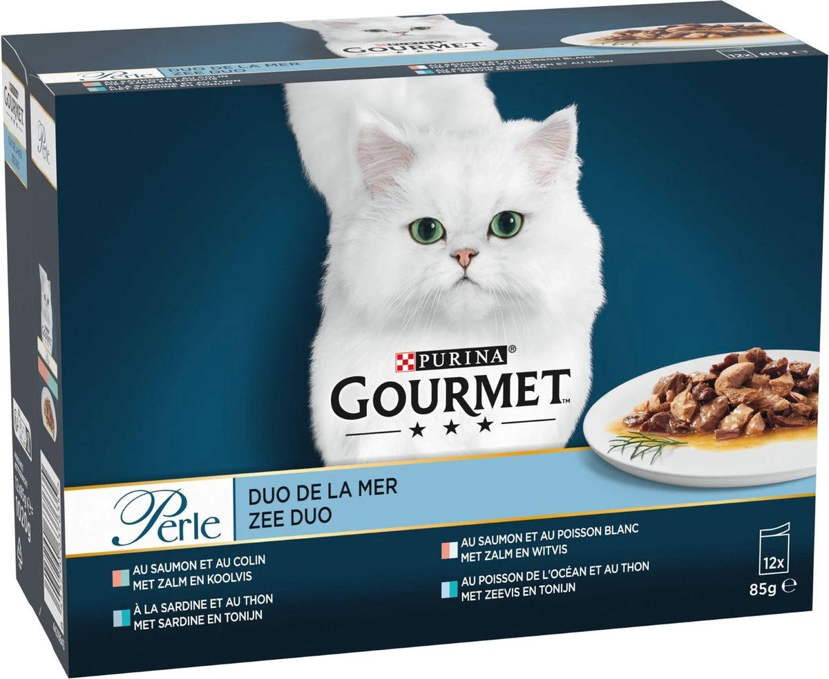 Gourmet Perle Duo – Kattenvoer Natvoer - Met Zalm En Koolvis, Zalm En Witvis, Zeevis En Tonijn, Sardine En Tonijn – 48 X 85 Gr 6 Gourmet Perle Duo – Kattenvoer Natvoer - Met Zalm En Koolvis, Zalm En Witvis, Zeevis En Tonijn, Sardine En Tonijn – 48 X 85 Gr - Image 6