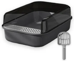 Merkloos Kattenbak - Zwart - Open - Incl. Schep - Modern - Hip - Trendy - Design Kattenbak