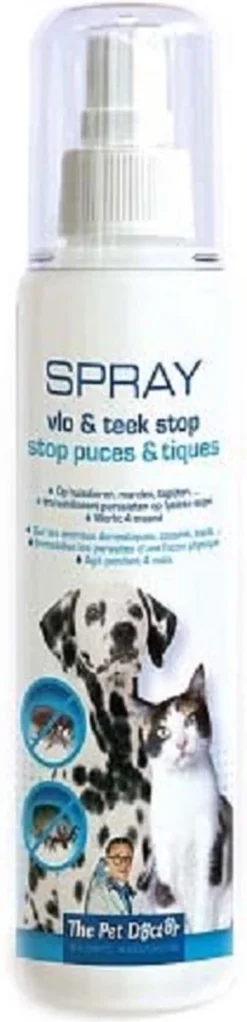 BSI The Pet Doctor - Vlo En Teek Stop Spray - Honden - Dierenverzorging - Voor De Afweer Van Teken, Vlooien En Andere Insecten Bij Honden En Katten - 200 Ml