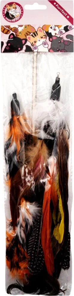 Make Me Purr Kattenhengel Met 5 Hangers (Zwart) - Speelgoed Hengel Voor Katten - Kat Speelhengel Met Veren - Kitten Kattenplager Met Veer - Kattenspeelgoed - Kattenspeeltjes -Merkloos Verkoop 303x1200