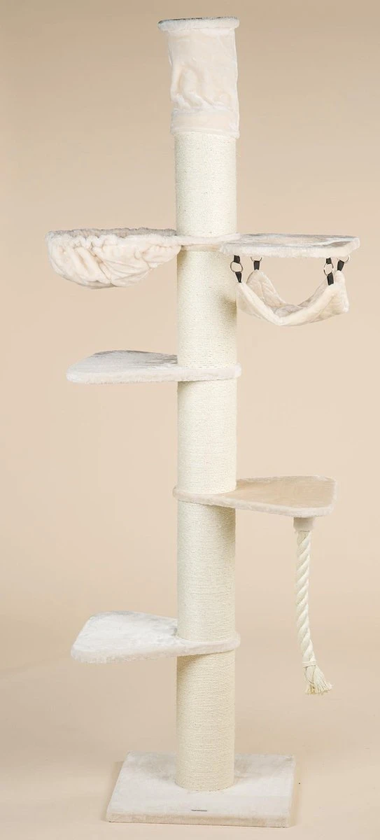 Krabpaal Plafondhoog Voor Grote Katten Maine Coon Tower Crown Crème Beige Van RHRQuality 2 Krabpaal Plafondhoog Voor Grote Katten Maine Coon Tower Crown Crème Beige Van RHRQuality - Image 2