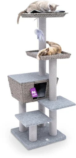 Petrebels Caribbean Love 141 Krabpaal - Grijs - 141 Cm - Natuurlijke Materialen