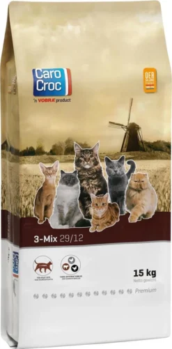 Carocroc Kat 3-Mix Adult - Gevogelte/Rund - Kattenvoer - 15 Kg