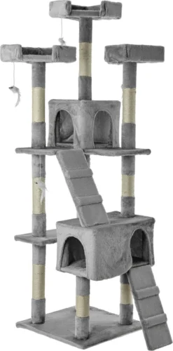 Krabpaal XXL Voor Kat -170 Cm -Grijs - Kattenboom Voor Grote Katten - Kattenhuis Van Sisal - XXL Klimpaal Voor Meerdere Katten 11 Krabpaal XXL Voor Kat -170 Cm -Grijs - Kattenboom Voor Grote Katten - Kattenhuis Van Sisal - XXL Klimpaal Voor Meerdere Katten -Merkloos Verkoop 593x1200 3
