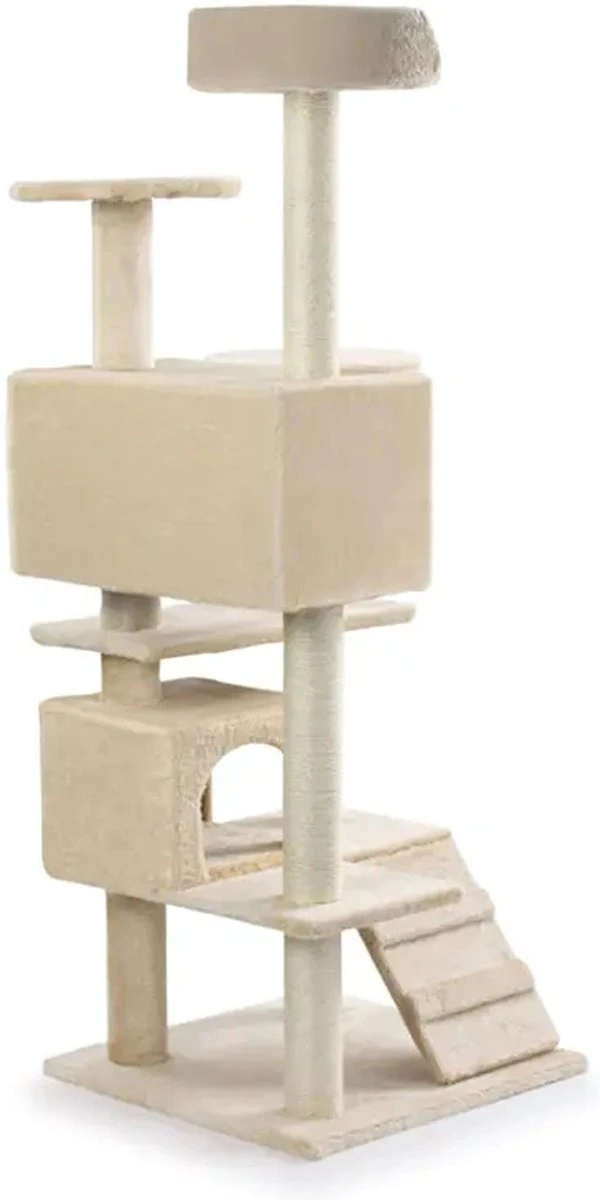 Krabpaal XXL Voor Kat -132 Cm -Beige - Kattenboom Voor Katten - Kattenhuis Van Sisal - XXL Klimpaal Voor Meerdere Katten 11 Krabpaal XXL Voor Kat -132 Cm -Beige - Kattenboom Voor Katten - Kattenhuis Van Sisal - XXL Klimpaal Voor Meerdere Katten - Image 11