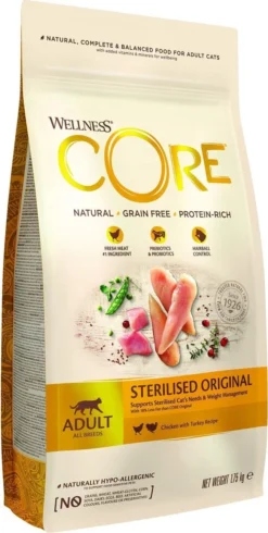 Wellness Core Grain Free Cat Sterilised Kip & Kalkoen - Kattenvoer - 1.75 Kg
