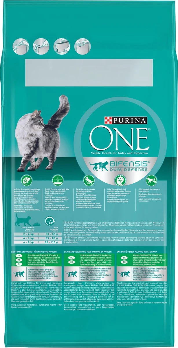 Purina One PURINA® ONE Indoor Rijk Aan Kalkoen & Volkoren Granen Brokjes 1,5 Kg 3 Purina One PURINA® ONE Indoor Rijk Aan Kalkoen & Volkoren Granen Brokjes 1,5 Kg - Afbeelding 3