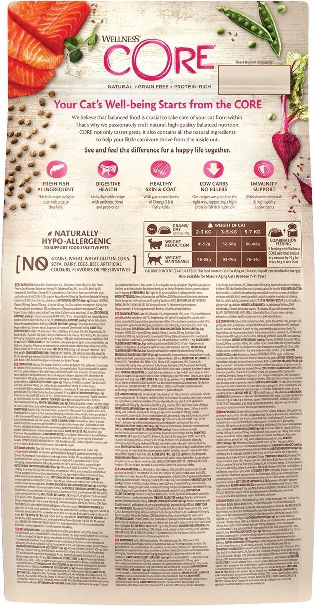 Wellness Core Grain Free Cat Sterilised - Zalm - Kattenvoer - 1.75 Kg 4 Wellness Core Grain Free Cat Sterilised - Zalm - Kattenvoer - 1.75 Kg - Image 4