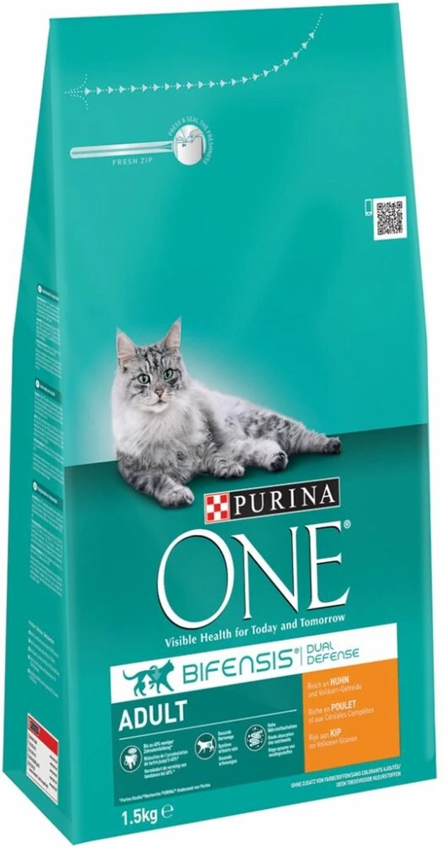 Purina One PURINA® ONE Adult Rijk Aan Kip & Volkoren Granen Brokjes 1,5 Kg 1 Purina One PURINA® ONE Adult Rijk Aan Kip & Volkoren Granen Brokjes 1,5 Kg
