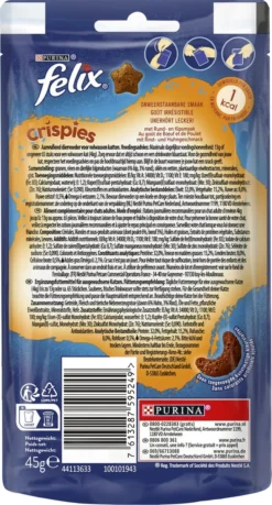 Felix Crispies - Kattensnacks Rund & Kip - 8 X 45g -Merkloos Verkoop 646x1200