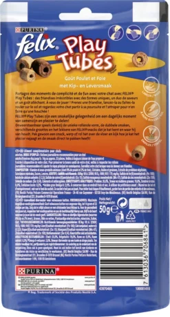 Felix PlayTubes - Kattensnacks - Kip & Lever - 8 X 50g -Merkloos Verkoop 646x1200 3