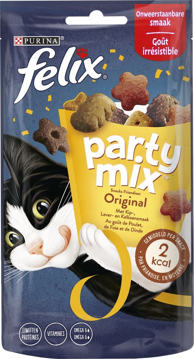 Felix Party Mix - Kattensnacks Original - 8 X 60g 1 Felix Party Mix - Kattensnacks Original - 8 X 60g