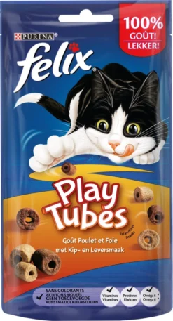 Felix PlayTubes - Kattensnacks - Kip & Lever - 8 X 50g -Merkloos Verkoop 648x1200 4