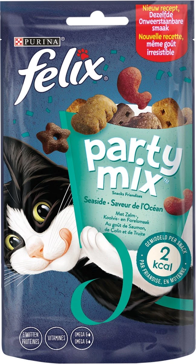 Felix Cat Snacks Party Mix - Kattensnacks Original En Seaside - 16 X 60g 9 Felix Cat Snacks Party Mix - Kattensnacks Original En Seaside - 16 X 60g - Image 9