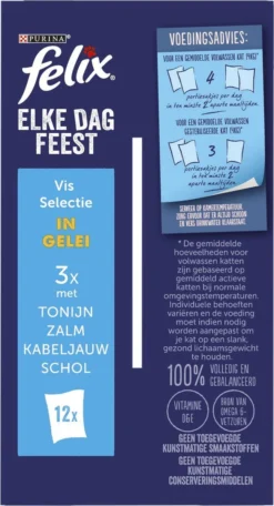 Felix Elke Dag Feest Vis Selectie In Gelei - Katten Natvoer - 4x12x85 Gr -Merkloos Verkoop 650x1200 1