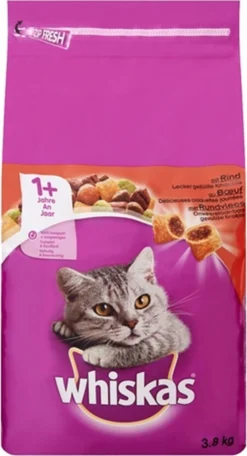 Whiskas 1+ Adult Katten Droogvoer - Rund - 3,8 Kg 11 Whiskas 1+ Adult Katten Droogvoer - Rund - 3,8 Kg -Merkloos Verkoop 650x1200