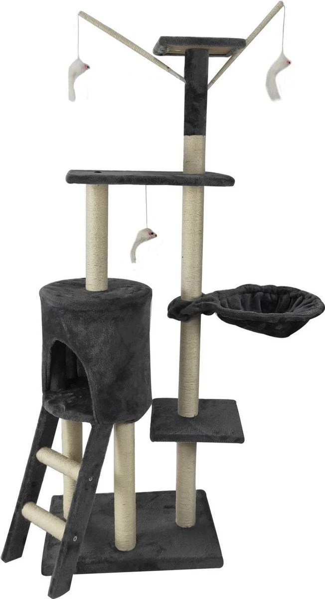 Homestyle Budget Krabpaal Pebbles 50x35x138 Cm - Krabpaal - Grijs&Zwart 1 Homestyle Budget Krabpaal Pebbles 50x35x138 Cm - Krabpaal - Grijs&Zwart