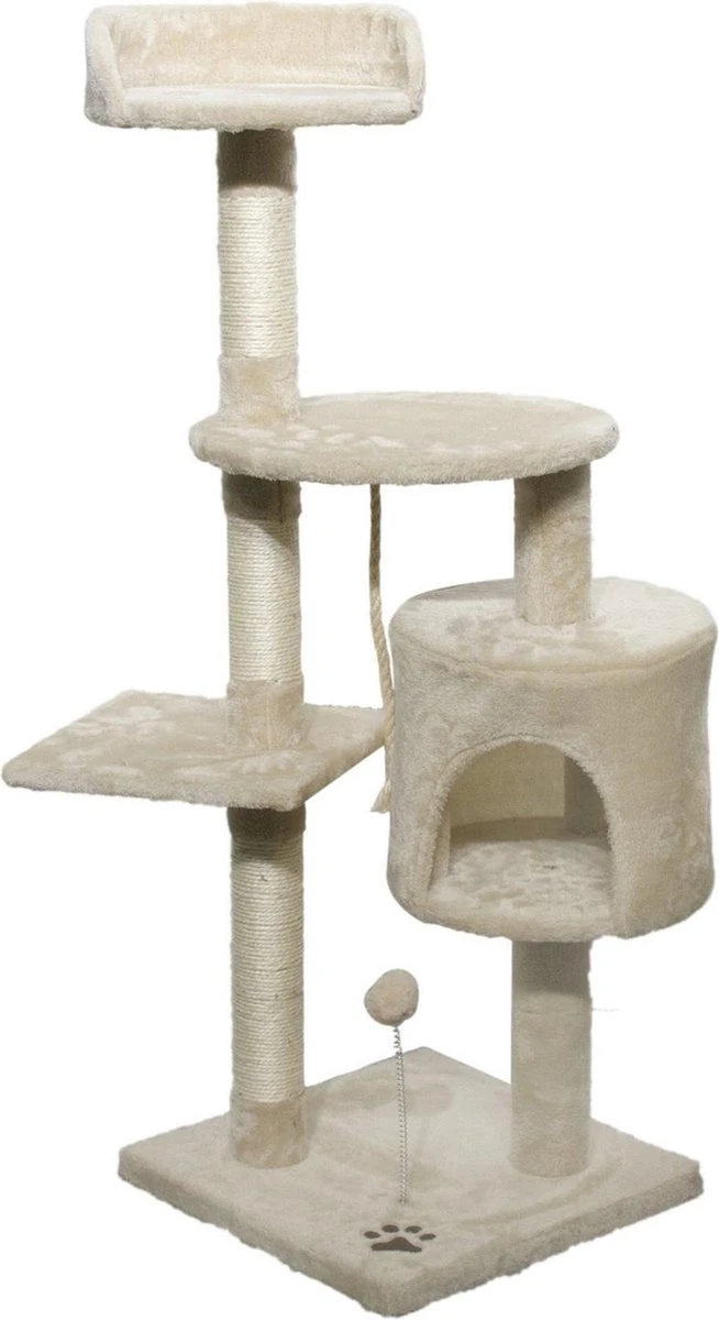 Adori Krabpaal Indy. - Krabpaal - 40x40x112 Cm Warm Wit Wit 1 Adori Krabpaal Indy. - Krabpaal - 40x40x112 Cm Warm Wit Wit