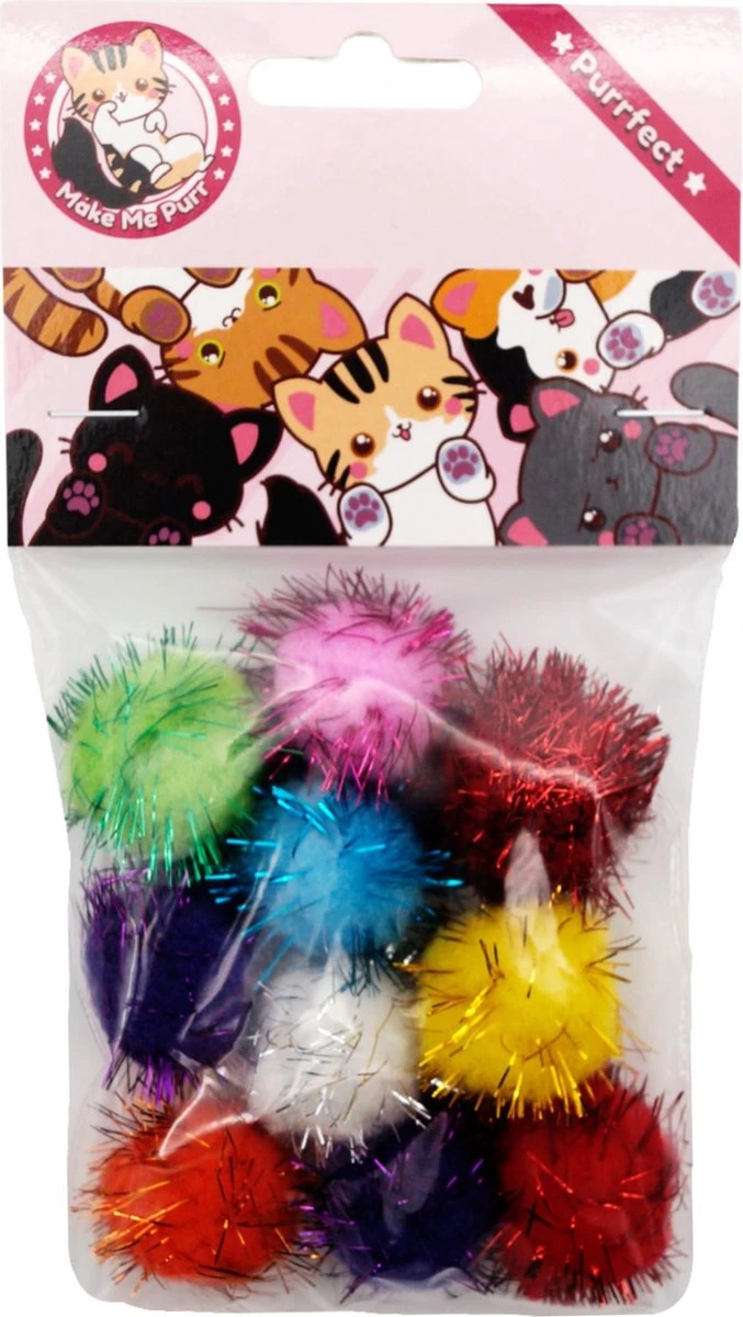 Make Me Purr Glitter Pompon Ballen (10 Stuks) - Kattenspeeltjes - Kattenspeelgoed - Speelgoed Voor Katten - Kat Speeltje Bal - Kitten Speeltjes Balletjes 5 Make Me Purr Glitter Pompon Ballen (10 Stuks) - Kattenspeeltjes - Kattenspeelgoed - Speelgoed Voor Katten - Kat Speeltje Bal - Kitten Speeltjes Balletjes - Image 5