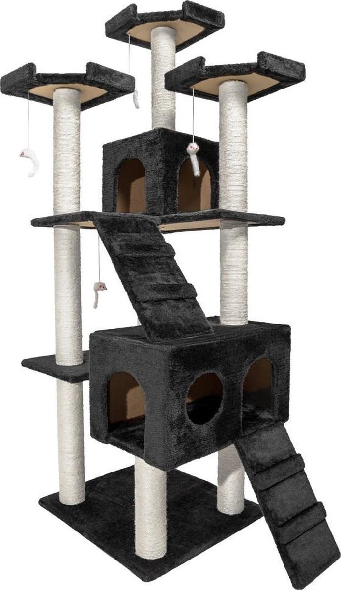 Krabpaal Knuti, Zwart 186 Cm Hoog 400560 10 Krabpaal Knuti, Zwart 186 Cm Hoog 400560 - Afbeelding 10