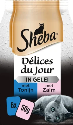 Sheba - Delices Du Jour - Katten Natvoer - In Gelei - Zalm & Tonijn - 36 X 50g