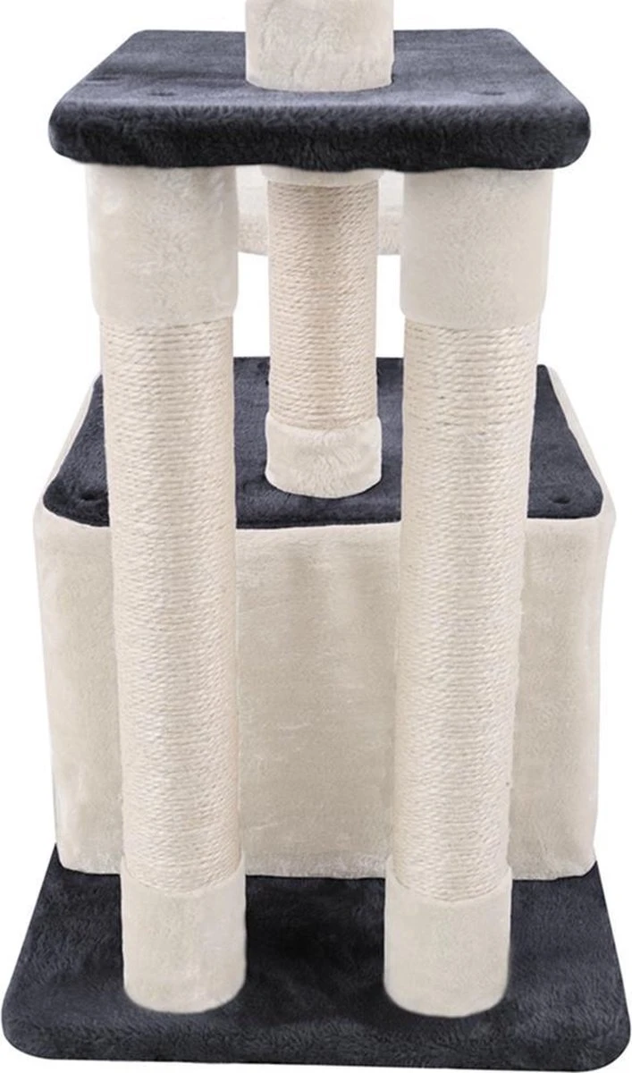 Merkloos MC Star Krabpaal 100cm Met Schraper Meerdere Platforms, Tweedeurs Kattengrotten, Speelgoedballen Met Bellen, Krabbed Natuurlijk Sisal Katten Spelletjes - Grijs&Beige, 100cm 6 Merkloos MC Star Krabpaal 100cm Met Schraper Meerdere Platforms, Tweedeurs Kattengrotten, Speelgoedballen Met Bellen, Krabbed Natuurlijk Sisal Katten Spelletjes - Grijs&Beige, 100cm - Afbeelding 6