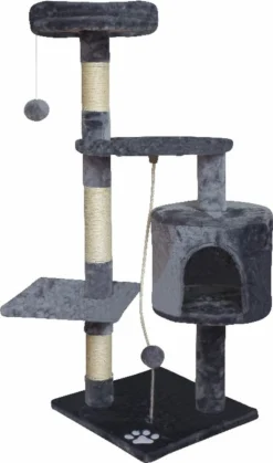 Topmast Krabpaal - Klimpaal - Kattenpaal - Montreal - Grijs - 40 X 40 X 112 Cm