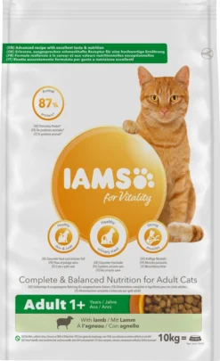 Iams Cat Adult - Lam - Kattenvoer - 10 Kg
