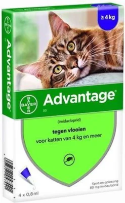Bayer Advantage 40 Tegen Vlooien - <4kg - 4 X 0,4 Ml - Adult -Merkloos Verkoop 739x1200 3