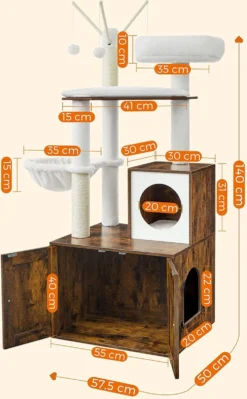 Azuru 2-in-1 Kattenboom Met Krabpaal En Kattenbak – Krabpaal Voor Kleine En Grote Katten -Merkloos Verkoop 742x1200 1