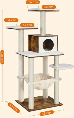 Hoppa! Krabpaal, Kattenmeubel, Modern, Vintage Bruin -Merkloos Verkoop 755x1200 3