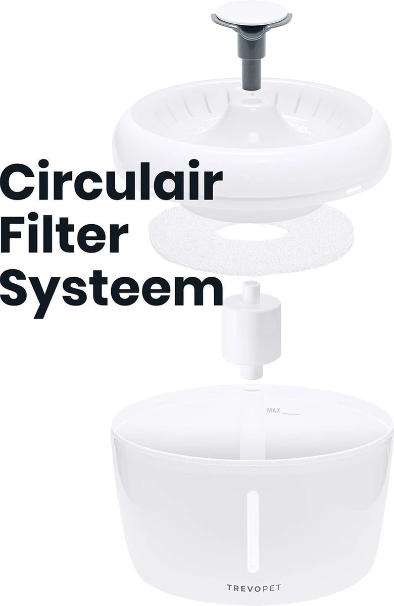 TrevoPet® Drinkfontein Kat - Waterfontein Kat - Kattenfontein - Fluisterstil - Drinkfontein - Drinkbak Kat - 2.5 Liter - Inclusief Filter - Wit 8 TrevoPet® Drinkfontein Kat - Waterfontein Kat - Kattenfontein - Fluisterstil - Drinkfontein - Drinkbak Kat - 2.5 Liter - Inclusief Filter - Wit - Image 8