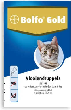 Bayer Bolfo Gold 40 Anti Vlooienmiddel - Kat - 0 Tot 4 Kg - 4 Pipetten -Merkloos Verkoop 780x1200 3