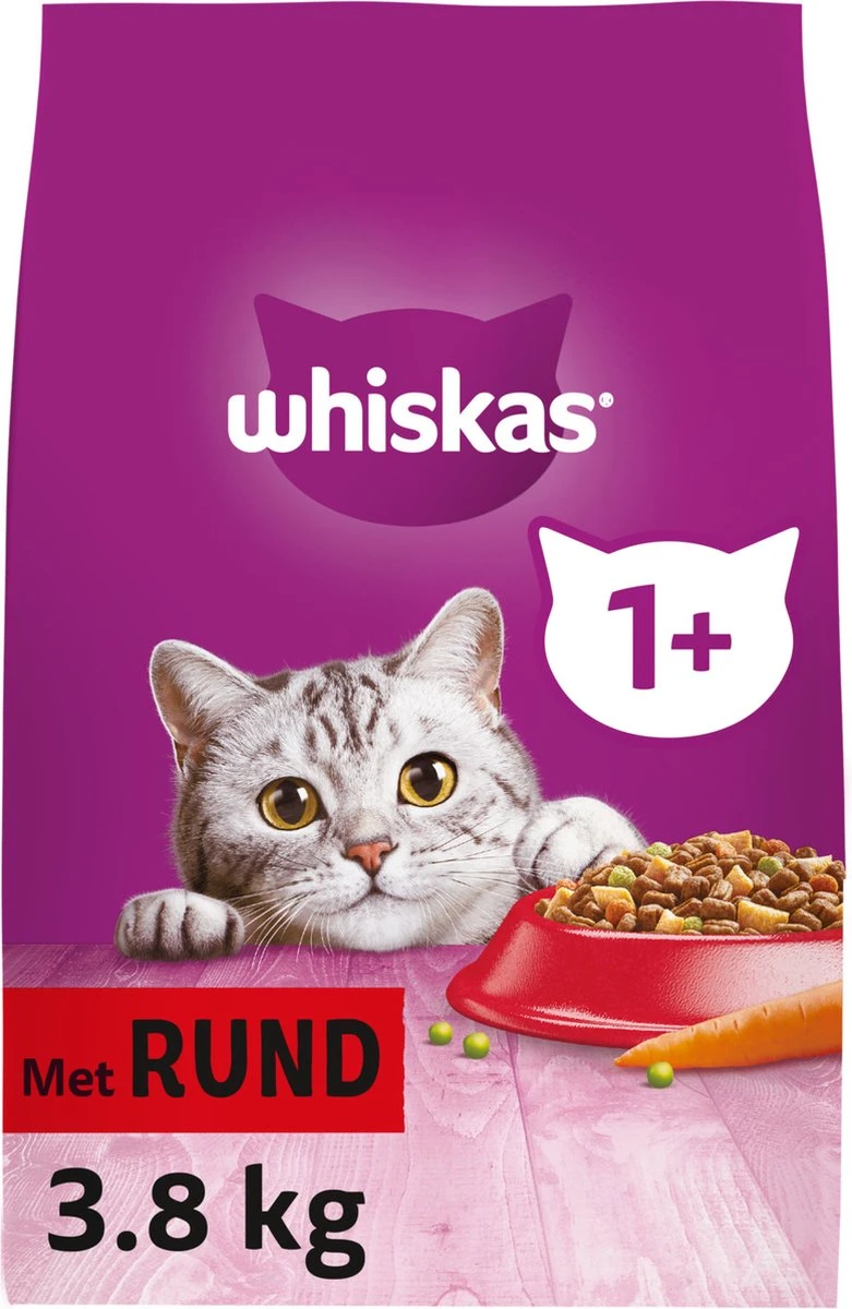 Whiskas 1+ Adult Katten Droogvoer - Rund - 3,8 Kg 5 Whiskas 1+ Adult Katten Droogvoer - Rund - 3,8 Kg - Image 5