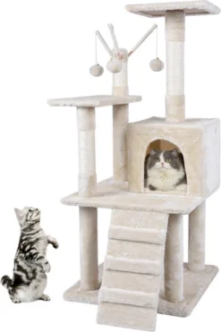 Merkloos MC Star Krabpaal Voor Grote Katten Cat Tree - 55 X 50 X 121 Cm - Beige