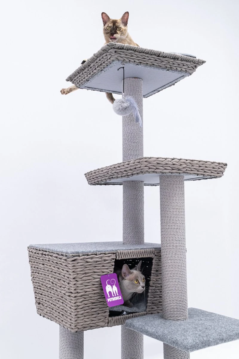 Petrebels Caribbean Love 141 Krabpaal - Grijs - 141 Cm - Natuurlijke Materialen 5 Petrebels Caribbean Love 141 Krabpaal - Grijs - 141 Cm - Natuurlijke Materialen - Image 5