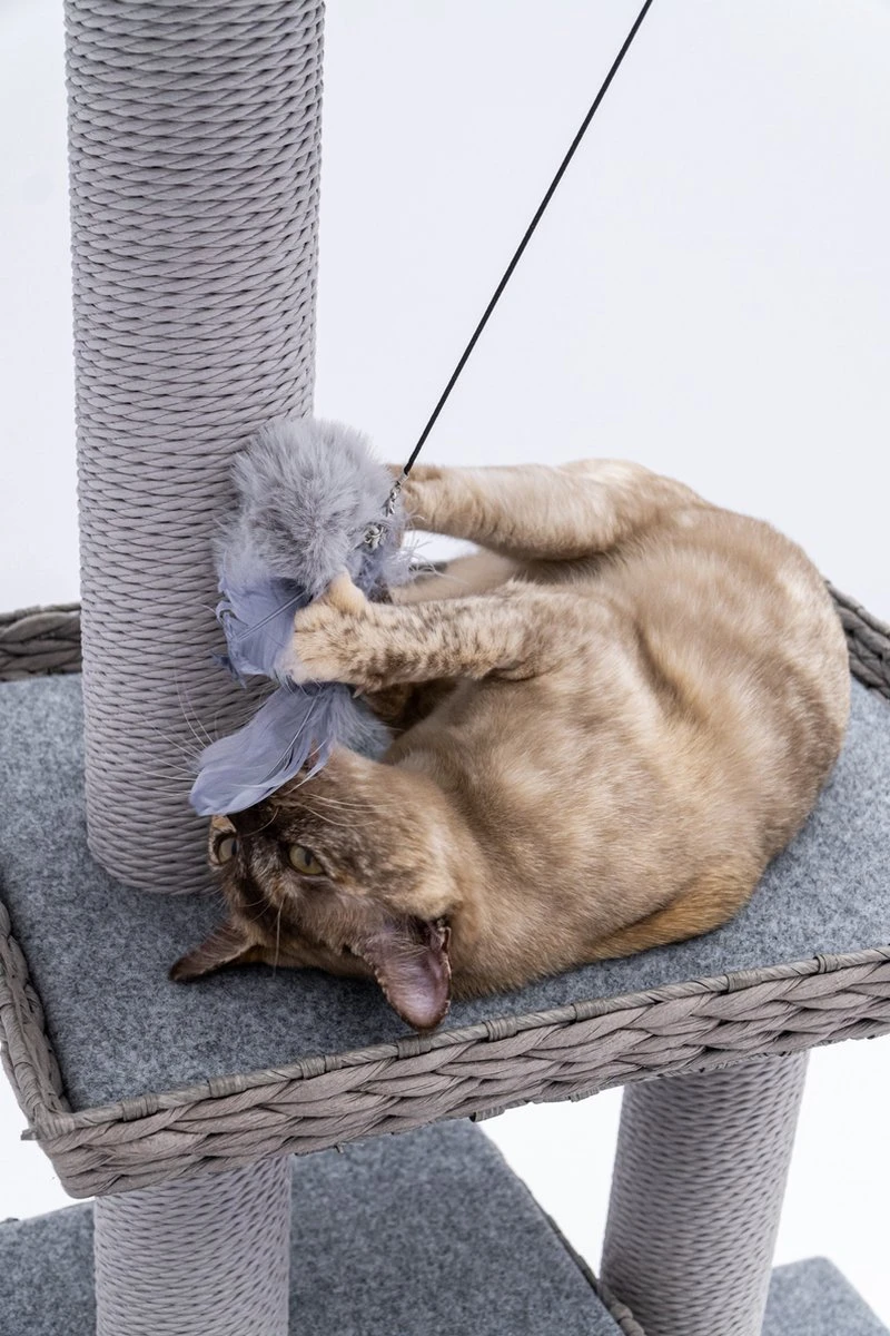 Petrebels Caribbean Love 141 Krabpaal - Grijs - 141 Cm - Natuurlijke Materialen 6 Petrebels Caribbean Love 141 Krabpaal - Grijs - 141 Cm - Natuurlijke Materialen - Image 6