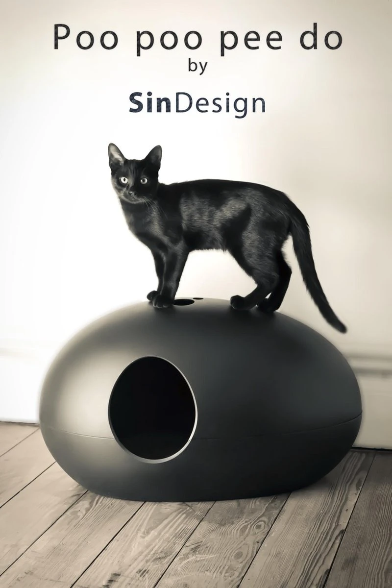 SinDesign Poopoopeedo Kattenbak - Zwart 5 SinDesign Poopoopeedo Kattenbak - Zwart - Image 5