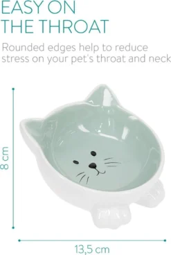 Navaris Voerbakjes Voor Katten - Set Van 2 Voer- En Waterbakken - Etensbak Van Keramiek - Met Antislip Voetjes - Kattenvorm - Roze/Groen -Merkloos Verkoop 806x1200