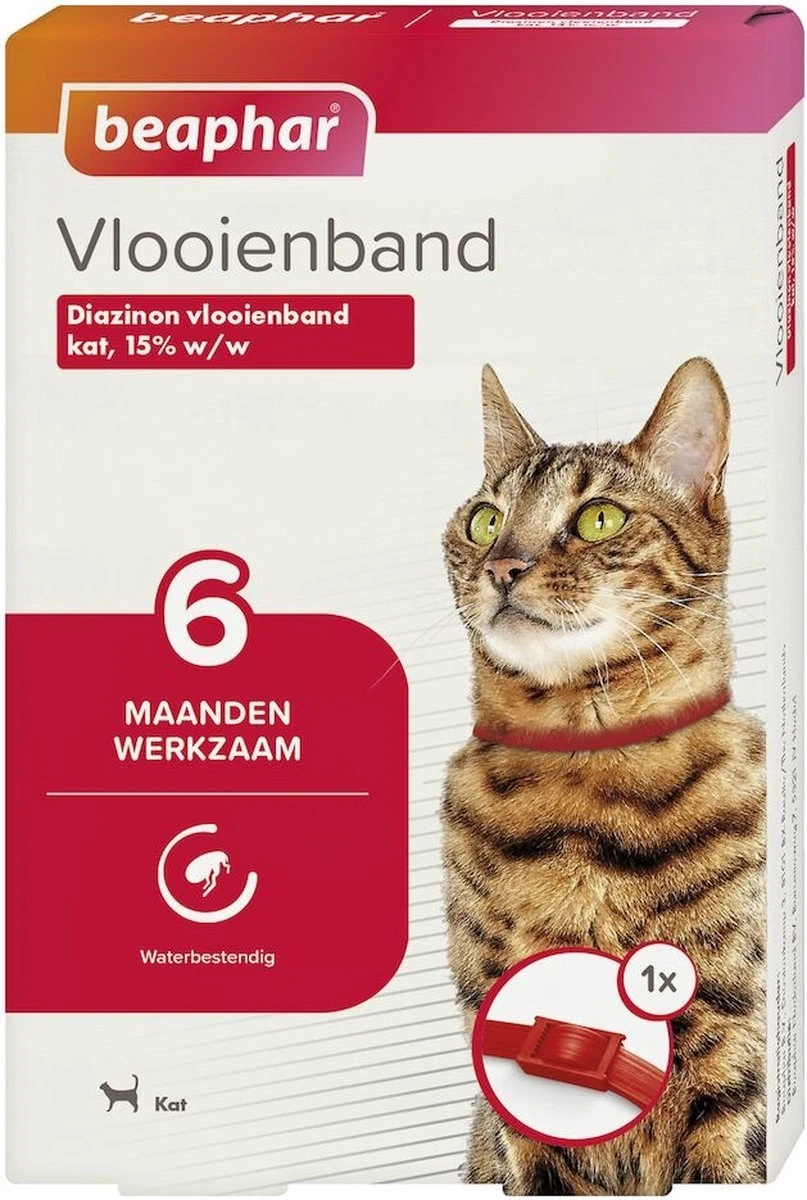 Beaphar Vlooienband Kat - Rood - 1 Stuk 8 Beaphar Vlooienband Kat - Rood - 1 Stuk - Afbeelding 8